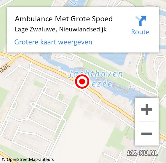 Locatie op kaart van de 112 melding: Ambulance Met Grote Spoed Naar Lage Zwaluwe, Nieuwlandsedijk op 27 augustus 2019 15:08