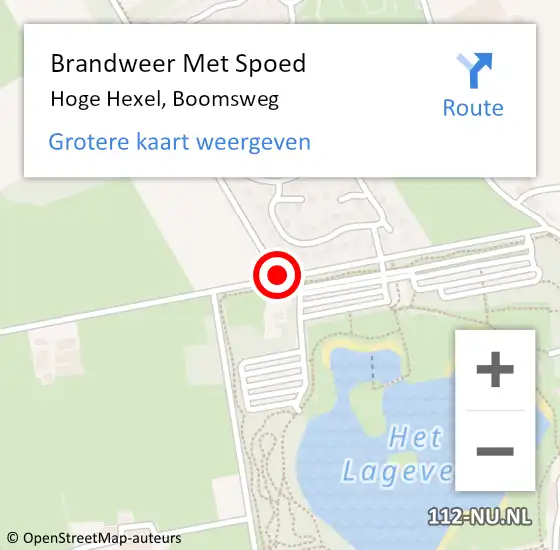 Locatie op kaart van de 112 melding: Brandweer Met Spoed Naar Hoge Hexel, Boomsweg op 28 september 2013 12:41