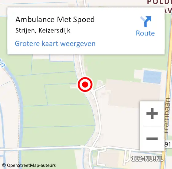 Locatie op kaart van de 112 melding: Ambulance Met Spoed Naar Strijen, Keizersdijk op 27 augustus 2019 16:54