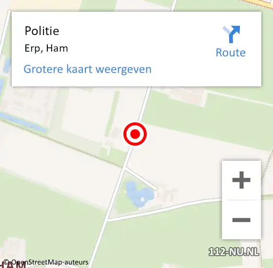 Locatie op kaart van de 112 melding: Politie Erp, Ham op 28 augustus 2019 02:48