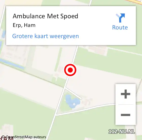 Locatie op kaart van de 112 melding: Ambulance Met Spoed Naar Erp, Ham op 28 augustus 2019 02:48