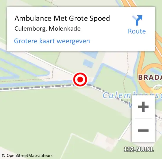 Locatie op kaart van de 112 melding: Ambulance Met Grote Spoed Naar Culemborg, Molenkade op 12 april 2014 05:53