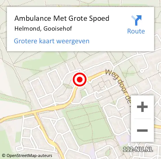 Locatie op kaart van de 112 melding: Ambulance Met Grote Spoed Naar Helmond, Gooisehof op 30 augustus 2019 10:57