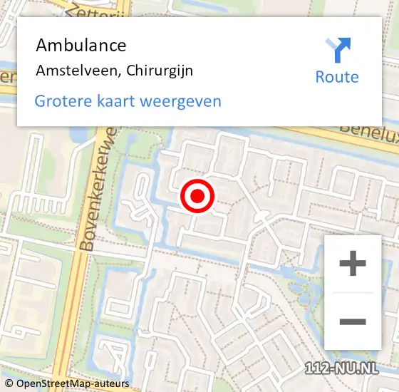 Locatie op kaart van de 112 melding: Ambulance Amstelveen, Chirurgijn op 30 augustus 2019 13:55