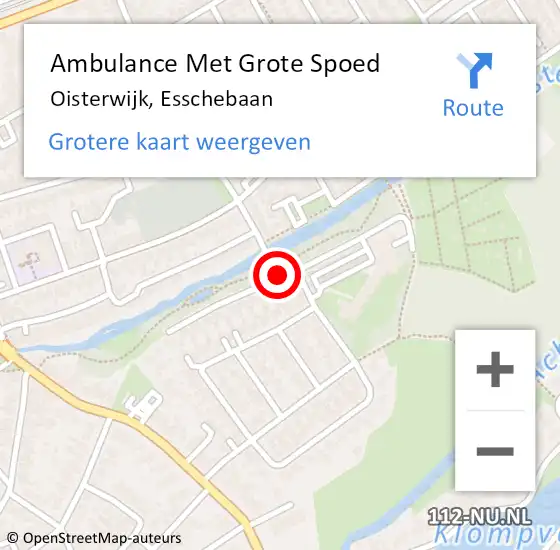 Locatie op kaart van de 112 melding: Ambulance Met Grote Spoed Naar Oisterwijk, Esschebaan op 30 augustus 2019 19:33