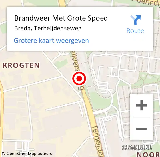 Locatie op kaart van de 112 melding: Brandweer Met Grote Spoed Naar Breda, Terheijdenseweg op 30 augustus 2019 19:47