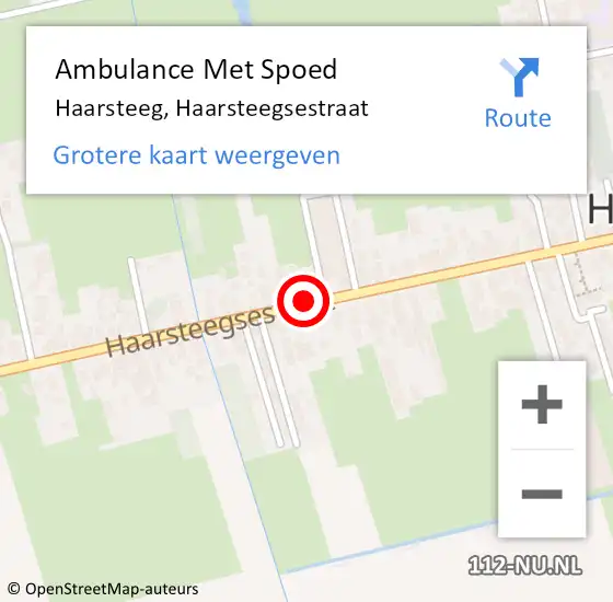 Locatie op kaart van de 112 melding: Ambulance Met Spoed Naar Haarsteeg, Haarsteegsestraat op 31 augustus 2019 05:31