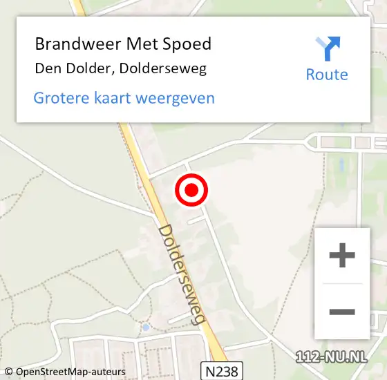 Locatie op kaart van de 112 melding: Brandweer Met Spoed Naar Den Dolder, Dolderseweg op 31 augustus 2019 14:03