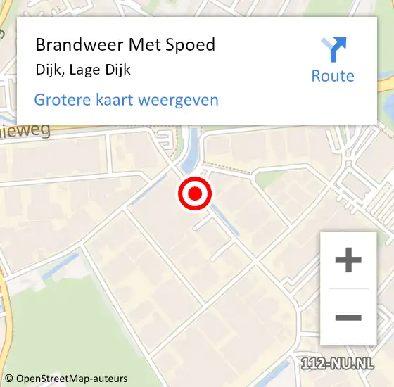 Locatie op kaart van de 112 melding: Brandweer Met Spoed Naar Dijk, Lage Dijk op 31 augustus 2019 20:15