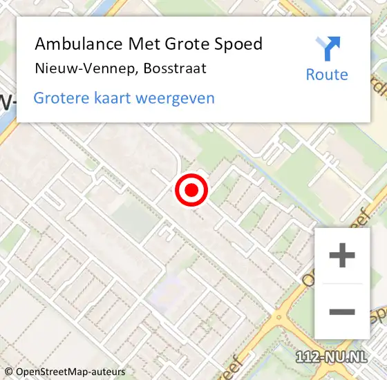 Locatie op kaart van de 112 melding: Ambulance Met Grote Spoed Naar Nieuw-Vennep, Bosstraat op 31 augustus 2019 20:16