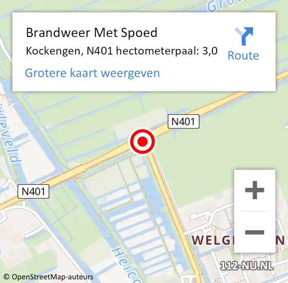 Locatie op kaart van de 112 melding: Brandweer Met Spoed Naar Kockengen, N401 hectometerpaal: 3,0 op 1 september 2019 14:04