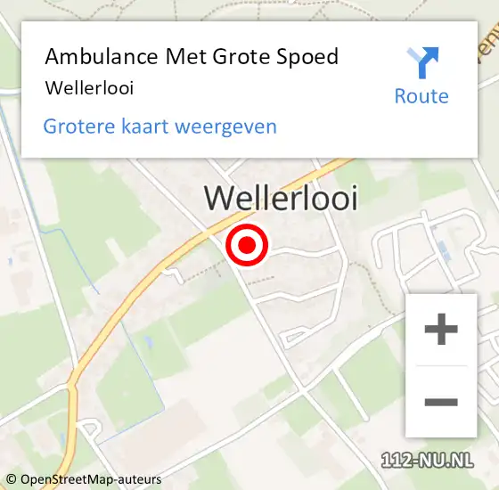 Locatie op kaart van de 112 melding: Ambulance Met Grote Spoed Naar Wellerlooi op 1 september 2019 14:40