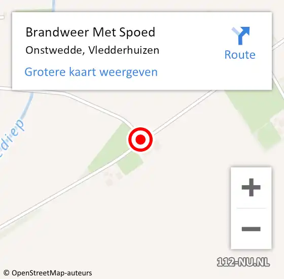 Locatie op kaart van de 112 melding: Brandweer Met Spoed Naar Onstwedde, Vledderhuizen op 2 september 2019 02:04
