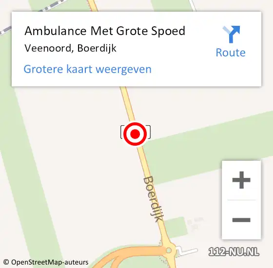 Locatie op kaart van de 112 melding: Ambulance Met Grote Spoed Naar Veenoord, Boerdijk op 2 september 2019 13:40