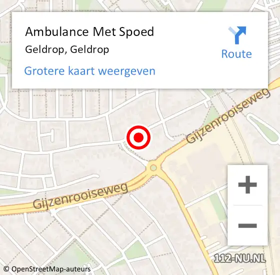 Locatie op kaart van de 112 melding: Ambulance Met Spoed Naar Geldrop, Geldrop op 2 september 2019 15:53