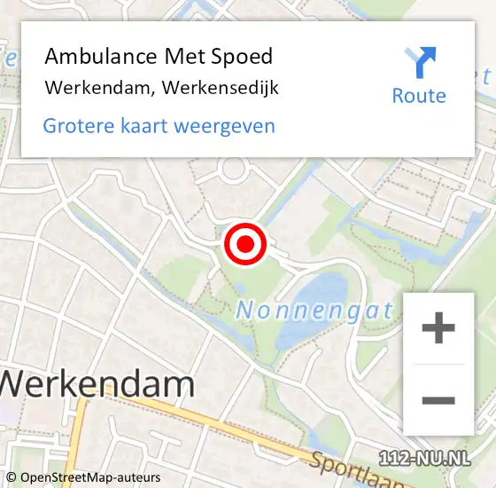Locatie op kaart van de 112 melding: Ambulance Met Spoed Naar Werkendam, Werkensedijk op 2 september 2019 16:20