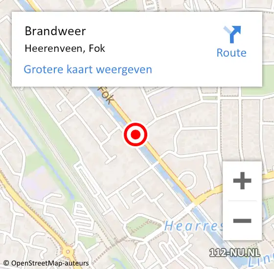 Locatie op kaart van de 112 melding: Brandweer Heerenveen, Fok op 2 september 2019 18:10