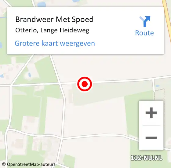Locatie op kaart van de 112 melding: Brandweer Met Spoed Naar Otterlo, Lange Heideweg op 3 september 2019 08:28