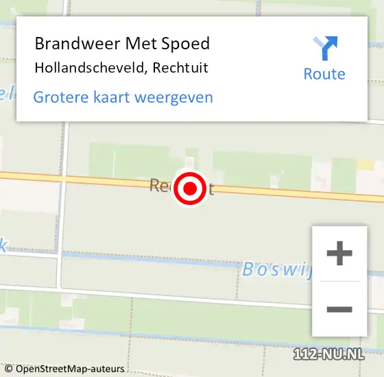 Locatie op kaart van de 112 melding: Brandweer Met Spoed Naar Hollandscheveld, Rechtuit op 3 september 2019 08:56