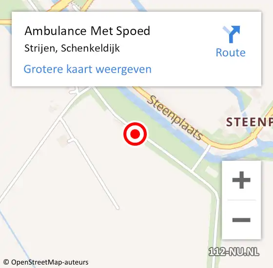 Locatie op kaart van de 112 melding: Ambulance Met Spoed Naar Strijen, Schenkeldijk op 3 september 2019 10:59