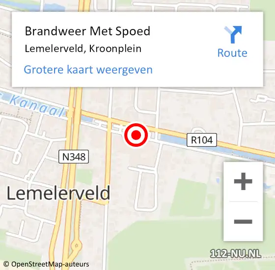Locatie op kaart van de 112 melding: Brandweer Met Spoed Naar Lemelerveld, Kroonplein op 3 september 2019 11:51