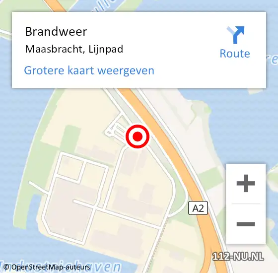 Locatie op kaart van de 112 melding: Brandweer Maasbracht, Lijnpad op 3 september 2019 15:07