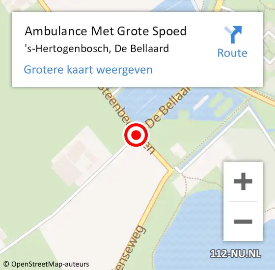 Locatie op kaart van de 112 melding: Ambulance Met Grote Spoed Naar 's-Hertogenbosch, De Bellaard op 3 september 2019 15:17