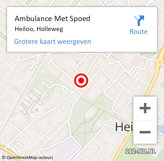 Locatie op kaart van de 112 melding: Ambulance Met Spoed Naar Heiloo, Holleweg op 4 september 2019 05:02