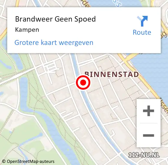 Locatie op kaart van de 112 melding: Brandweer Geen Spoed Naar Kampen op 4 september 2019 09:27