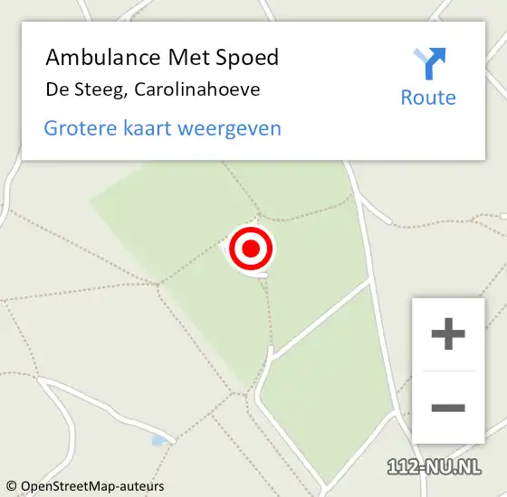 Locatie op kaart van de 112 melding: Ambulance Met Spoed Naar De Steeg, Carolinahoeve op 4 september 2019 10:49