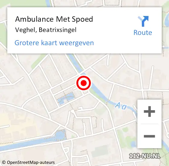 Locatie op kaart van de 112 melding: Ambulance Met Spoed Naar Veghel, Beatrixsingel op 4 september 2019 15:38