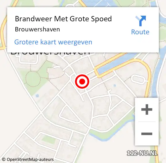 Locatie op kaart van de 112 melding: Brandweer Met Grote Spoed Naar Brouwershaven op 4 september 2019 17:48