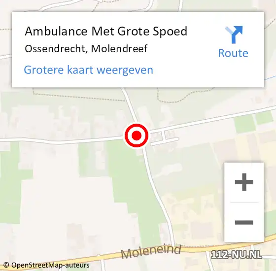 Locatie op kaart van de 112 melding: Ambulance Met Grote Spoed Naar Ossendrecht, Molendreef op 4 september 2019 19:17