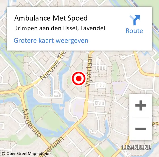 Locatie op kaart van de 112 melding: Ambulance Met Spoed Naar Krimpen aan den IJssel, Lavendel op 5 september 2019 08:43