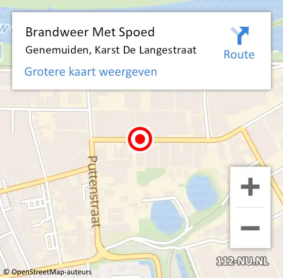 Locatie op kaart van de 112 melding: Brandweer Met Spoed Naar Genemuiden, Karst De Langestraat op 5 september 2019 17:27