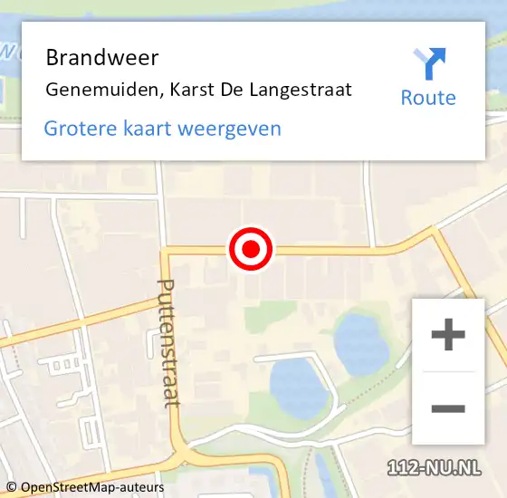 Locatie op kaart van de 112 melding: Brandweer Genemuiden, Karst De Langestraat op 5 september 2019 17:49