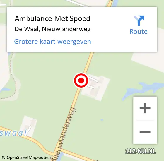 Locatie op kaart van de 112 melding: Ambulance Met Spoed Naar De Waal, Nieuwlanderweg op 5 september 2019 21:02