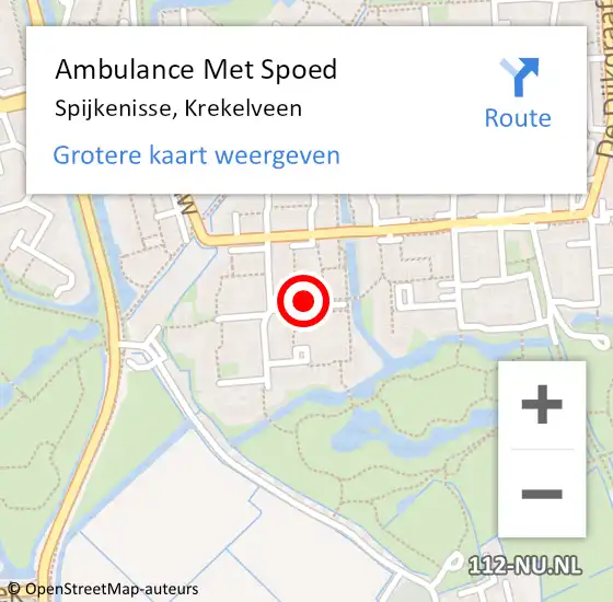 Locatie op kaart van de 112 melding: Ambulance Met Spoed Naar Spijkenisse, Krekelveen op 5 september 2019 22:05