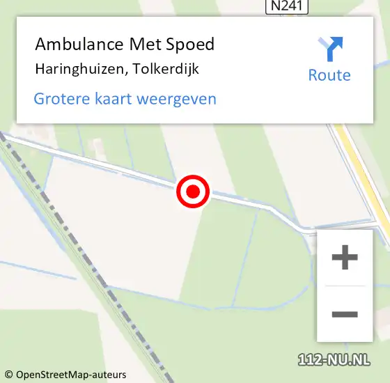 Locatie op kaart van de 112 melding: Ambulance Met Spoed Naar Haringhuizen, Tolkerdijk op 6 september 2019 03:44