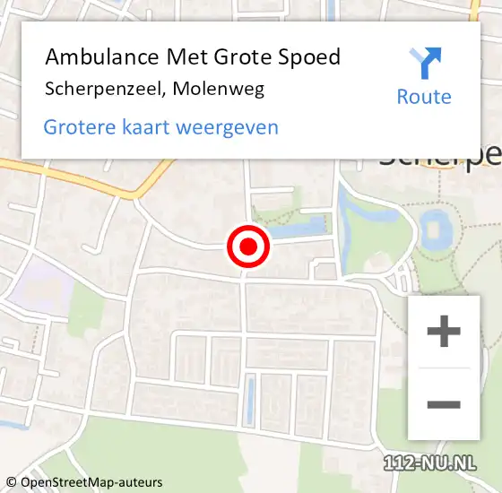 Locatie op kaart van de 112 melding: Ambulance Met Grote Spoed Naar Scherpenzeel, Molenweg op 6 september 2019 04:32