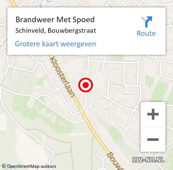 Locatie op kaart van de 112 melding: Brandweer Met Spoed Naar Schinveld, Bouwbergstraat op 6 september 2019 05:01