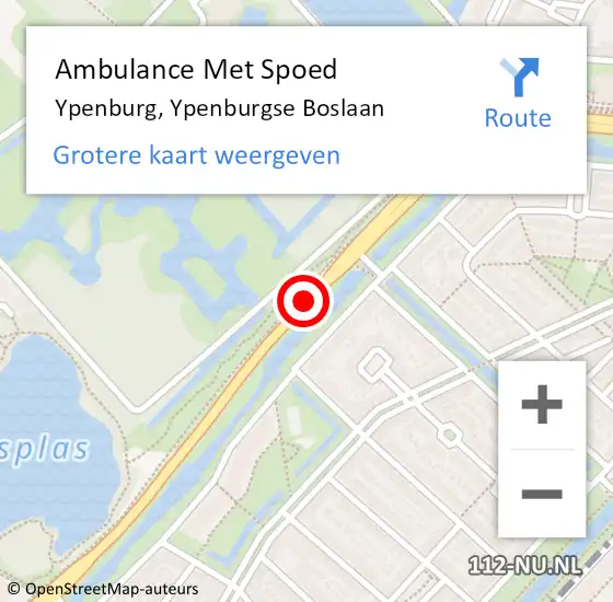Locatie op kaart van de 112 melding: Ambulance Met Spoed Naar Ypenburg, Ypenburgse Boslaan op 12 april 2014 22:10