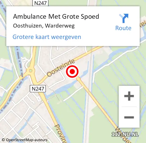 Locatie op kaart van de 112 melding: Ambulance Met Grote Spoed Naar Oosthuizen, Warderweg op 6 september 2019 12:23