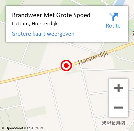 Locatie op kaart van de 112 melding: Brandweer Met Grote Spoed Naar Lottum, Horsterdijk op 6 september 2019 17:03