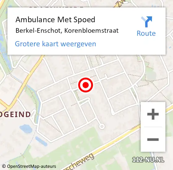 Locatie op kaart van de 112 melding: Ambulance Met Spoed Naar Berkel-Enschot, Korenbloemstraat op 6 september 2019 22:04