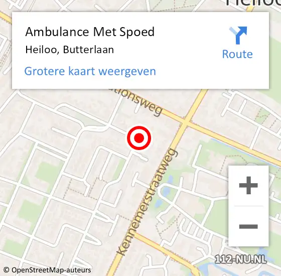 Locatie op kaart van de 112 melding: Ambulance Met Spoed Naar Heiloo, Butterlaan op 7 september 2019 03:52