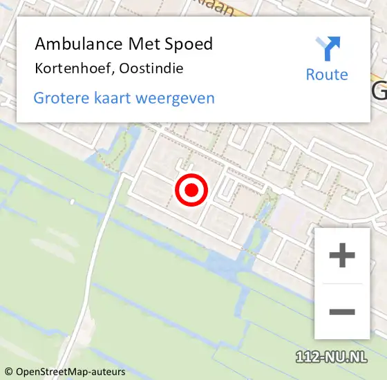 Locatie op kaart van de 112 melding: Ambulance Met Spoed Naar Kortenhoef, Oostindie op 13 april 2014 00:44