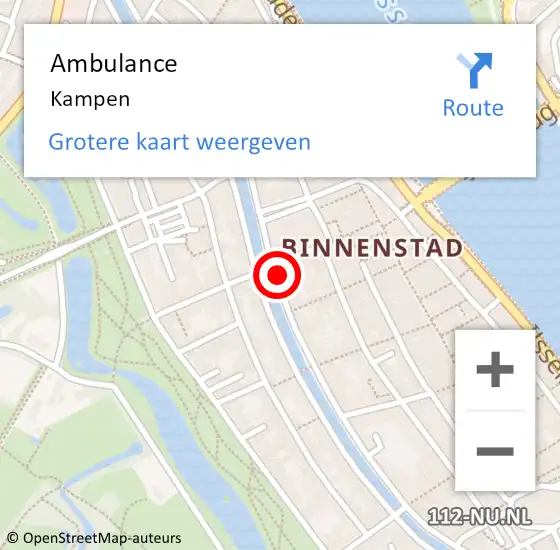 Locatie op kaart van de 112 melding: Ambulance Kampen op 7 september 2019 17:53