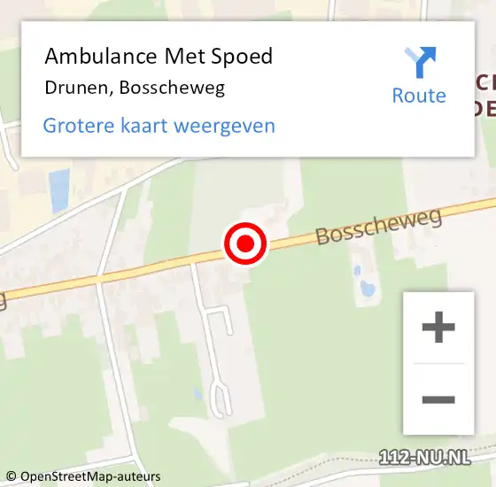 Locatie op kaart van de 112 melding: Ambulance Met Spoed Naar Drunen, Bosscheweg op 8 september 2019 09:24