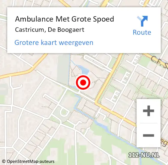 Locatie op kaart van de 112 melding: Ambulance Met Grote Spoed Naar Castricum, De Boogaert op 8 september 2019 11:50